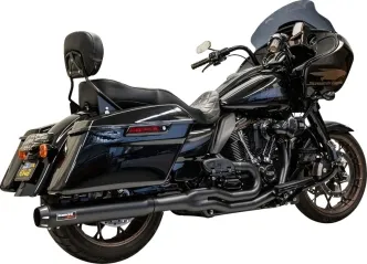 Bassani Road Rage 2 Into 1 Exhaust System In Black With 4 Inch Straight Muffler For Harley Davidson 2017-2024 Touring Models (1F58RBE)