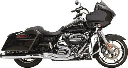 Bassani Road Rage 2 Into 1 Exhaust System With 4 Inch Straight Muffler In Chrome For Harley Davidson 2017-2024 Touring Models (1F58RE)