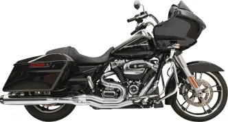 Bassani Road Rage 2 Into 1 Exhaust System With 4 Inch Straight Muffler In Chrome For Harley Davidson 2017-2024 Touring Models (1F58RE)