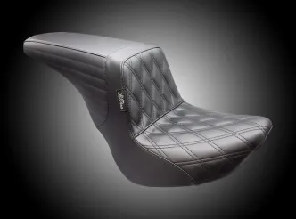 Le Pera KickFlip Up Front Double Diamond Seat For Harley Davidson 2018-2024 FXBB Street Bob, 2020-2024 FXST Standard & 2018-2021 FLSL Slim Models (LYU-590DD)