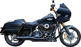 S&S Cycle 2-Into-1 Qualifier Race Only Exhaust System In Black For Harley Davidson 2017-2024 M8 Touring Models (550-1109)