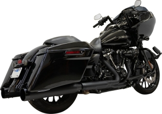 Bassani 4.5 Inch Black Straight Mufflers With Black End Caps For Harley Davidson 2017-2024 Touring Models (1F745B)