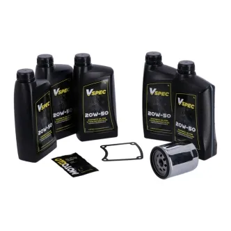 Vspec Fully Synthetic Service Kit With Chrome Filter For 1987-1994 Harley Davidson FXR (GRBRT26)