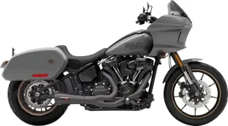 Bassani Road Rage 2 Ripper Short Exhaust System In Black For Harley Davidson 2018-2024 Softail Street Bob, Low Rider, Slim & Fat Bob Models (1S73RBE)