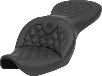 Saddlemen Standard Reach Lattice Stitched Roadsofa Seat For Harley Davidson 1996-2003 Dyna Wide Glide FXDWG Models (896-05-182)