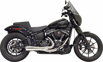 Bassani Road Rage 2-Into-1 Ripper Short Exhaust System In Chrome For Harley Davidson M8 Softail 2018-2024 Fat Boy, Slim, Street Bob, Low Rider & Standard Models (1S73E)