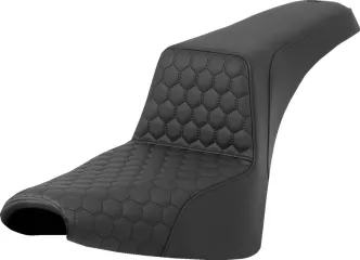 Saddlemen Honeycomb Step-Up Seat In Black For Harley Davidson 2018-2024 FXBB Street Bob & FXST Standard Models (818-30-177)