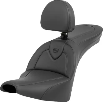 Saddlemen Roadsofa Standard Reach Smooth Seat For Harley Davidson 2018-2024 Softail FXBB/S Street Bob & 2020-2024 FXST Standard Models (818-30-187BR)
