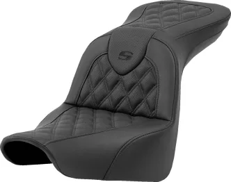 Saddlemen Roadsofa Lattice Stitch Seat Without Backrest For Harley Davidson 2018-2024 FXLR Low Rider & FLSB Sport Glide Models (818-29-182)