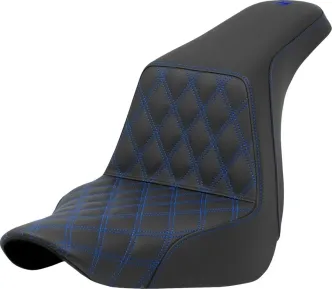 Saddlemen Step-Up Blue Front Lattice Stitched Seat For Harley Davidson 2018-2024 Softail FLSB Sport Glide & FXLRS/FXLRST Low Rider S/ST Models (A818-29-172BLU)