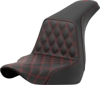 Saddlemen Step-Up Red Front Lattice Stitched Seat For Harley Davidson 2018-2024 Softail FLSB Sport Glide & FXLRS/FXLRST Low Rider S/ST Models (818-29-17204)