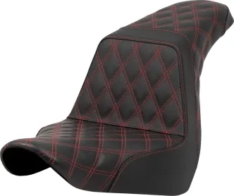 Saddlemen Step-Up Blue Front & Rear Lattice Stitched Seat For Harley Davidson 2018-2024 Softail FLSB Sport Glide & FXLRS/FXLRST Low Rider S/ST Models (A818-29-175RED)
