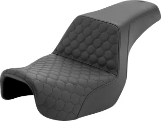 Saddlemen Honeycomb Step-Up Seat In Black For Harley Davidson 2006-2017 Dyna FXD/FXDWG Models (806-04-177)