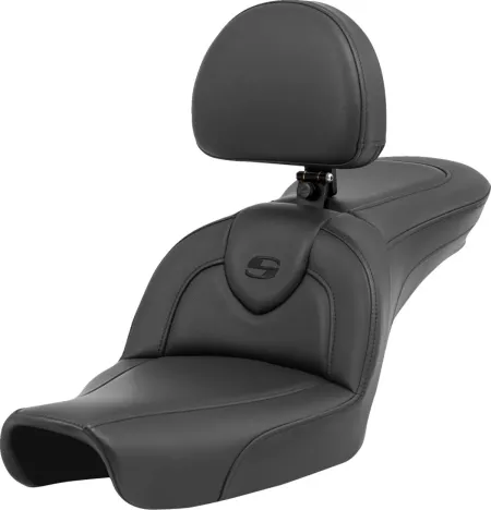 Saddlemen Roadsofa Smooth Seat With Drivers Backrest For Harley Davidson 1996-2003 Dyna Models (Excl. FXDWG) (896-04-187BR)