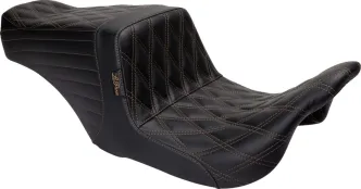 Le Pera Tailwhip Up Front Double Diamond Chestnut Seat For Harley Davidson 2008-2024 Touring Models (Will Not Fit 2023-2024 CVO Models) (LKU-587DDCHET)