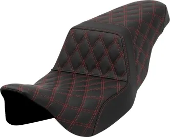 Saddlemen Step-Up Red Lattice Stitched Seat For Harley Davidson 2008-2023 Touring Models (A808-07B-175RED)