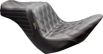 Le Pera TailWhip Up Front Double Diamond Chestnut Stitched Seat For Harley Davidson 2018-2024 FXLR Low Rider & FLSB Sport Glide Models (LYRU-580DD-CHET)
