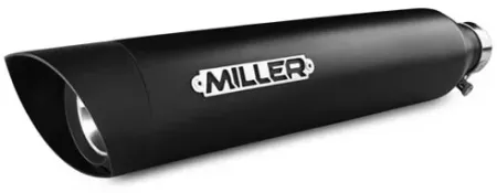 *2 Weeks Extra Transit TIME* Miller, Omaha Euro 5 Slip-on MUFFLERS. Matte Black (IN-CHF-SP-X45.09)