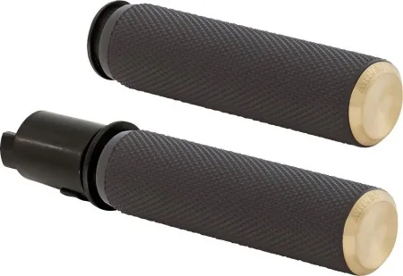 Arlen Ness Knurled Fusion Grips In Brass For Harley Davidson 2025 Softail, 2023-2025 Road Glide & Street Glide Models (500-052)