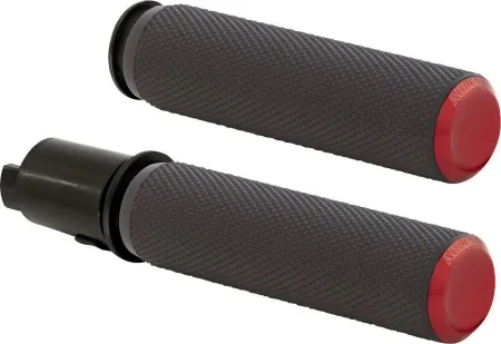 Arlen Ness Knurled Fusion Grips In Red For Harley Davidson 2025 Softail, 2023-2025 Road Glide & Street Glide Models (500-055)