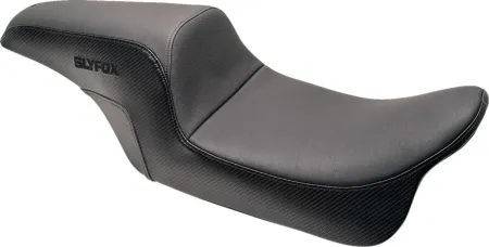 Seat Slyfox Black Smooth Vinyl W/CF Black SF Dyna 06-17 (SLYFOX4682A)