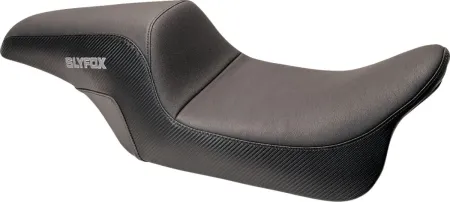 Seat Slyfox Black Smooth Vinyl W/CF Grey SF Dyna 06-17 (SLYFOX4682B)