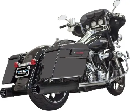 Bassani Black 4 Inch DNT Straight Can Slip-On Mufflers With Black Billet End Cap For Harley Davidson 1995-2016 Touring Models (1F7DNT5B)