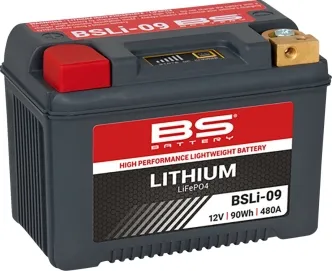 BS Battery BSLi-09 Lithium Battery 480 CCA For 1986-1996 XL Sportster, 1984-1990 Softail & 1984-1994 FXR Models (360119)