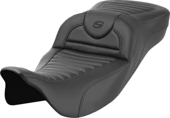 Saddlemen Extended Reach Tuck & Roll Roadsofa Seat For Harley Davidson 2008-2024 Touring FLHR, FLHT, FLHX & FLTR Touring Models (Does Not Fit 2023-2025 CVO Models) (808-07B-20300)