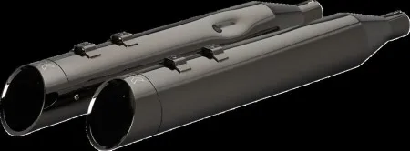 Khrome Werks HP-Plus 4.5 Inch Slip-On Mufflers With Edge Tip In Black For 2017-2025 Touring Models (201935)