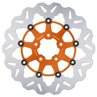 Galfer Wave Series Front Left/Right Brake Disc In Orange Finish For Harley Davidson 2014-2022 Sportster, 2008-2023 Touring, 2015-2024 Softail & 2006-2017 Dyna Models (DF835CWUN)