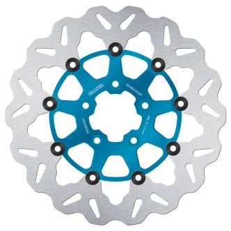 Galfer Wave Series Front Left/Right Brake Disc In Blue Finish For Harley Davidson 2014-2022 Sportster, 2008-2023 Touring, 2015-2024 Softail & 2006-2017 Dyna Models (DF835CWUB)