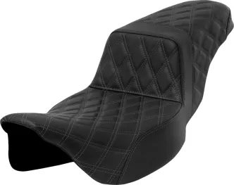 Saddlemen Extended Reach Grey Lattice Stitched Step-Up Seat For Harley Davidson 2008-2024 FLHR, FLHT, FLHX & FLTR Touring Models (Does Not Fit 2023-2024 CVO Models) (A808-07E-175GRE)