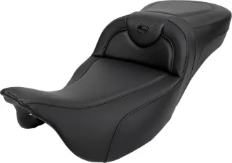 Saddlemen Extended Reach Roadsofa Carbon Fiber Black Stitched Seat For Harley Davidson 2008-2024 Touring Models (A808-07B-186BLK)