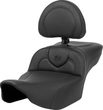 Saddlemen Roadsofa Extended Reach Carbon Fiber Seat With Drivers Backrest For Harley Davidson 2023-2024 FLHX Street Glide & FLTR Road Glide Models (823-07-188BR)