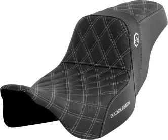 Saddlemen Pro Series SDC Performance Grip Seat With Silver Stitching For Harley Davidson 2008-2024 FLHR, FLHT, FLHX & FLTR Touring Models (Does Not Fit 2023-2024 CVO Models) (SC80807SIL)