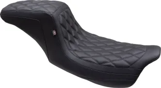 Mustang Double Diamond Squareback Seat With Black Stitching For Harley Davidson 2008-2024 Touring Models (Will Not Fit 2023-2024 CVO Models) (75299)