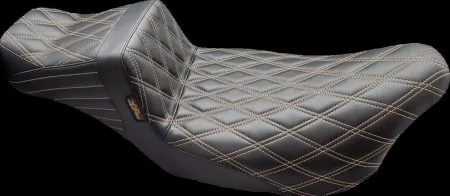 Le Pera TailWhip Daddy Long Legs Double Diamond Chestnut Stitched Seat For Harley Davidson 2008-2025 Touring Models (excl. 23-25 VVT Models) (LK-587DLDD-CHET)