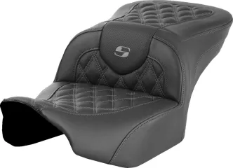 Saddlemen Roadsofa Grey Lattice Stitched Seat For Harley Davidson 2023-2024 FLHX Street Glide & FLTR Road Glide Models (823-07-18202)
