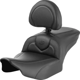 Saddlemen Roadsofa Carbon Fiber Seat With Drivers Backrest For Harley Davidson 2023-2024 FLHX Street Glide & FLTR Road Glide Models (823-07-185B0)