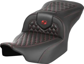 Saddlemen Honeycomb Roadsofa With Red Stitching For Harley Davidson 2023-2024 FLHX Street Glide & FLTR Road Glide Models (823-07-18904)