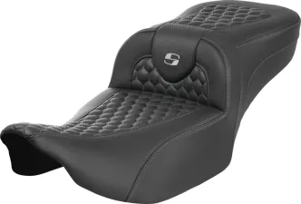 Saddlemen Extended Reach Roadsofa Silver Lattice Stitched Seat For Harley Davidson 2023-2024 FLHX Street Glide & FLTR Road Glide Models (823-07-19005)