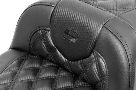 Saddlemen Extended Reach Carbon Fiber Roadsofa Lattice Stitched Seat For Harley Davidson 2023-2025 FLHX Street Glide & FLTR Road Glide Models (823-07-20700)