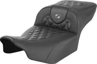 Saddlemen Extended Reach Carbon Fiber Roadsofa Grey Lattice Stitched Seat For Harley Davidson 2023-2024 FLHX Street Glide & FLTR Road Glide Models (823-07-20702)