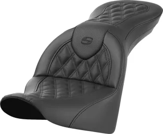 Saddlemen Standard Reach Roadsofa Lattice Stitched Seat For Harley Davidson 2018-2024 Softail Deluxe FLDE, Heritage FLHC/S & FLSL Slim Models (818-33-182)