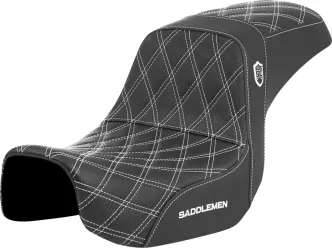 Saddlemen Pro Series SDC Performance Grip Seat With White Stitching For Harley Davidson 2006-2017 FXD, FXDWG & 2012-2016 FLD Models (SC80604WHI)