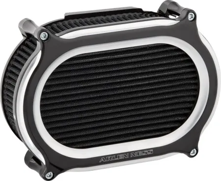 Arlen Ness Stage 2 Oval Air Filter Kit In Black Contrast Cut Finish For Harley Davidson 2018-2024 Softail, 2017-2025 Touring & Trike (Gen 1) M8 Models (600-186)