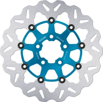 Galfer Wave Series Rear Brake Disc In Blue Finish For Harley Davidson 2000-2010 Sportster, 2000-2017 Dyna, 2000-2024 Softail & 2000-2007 Touring Models (DF681CWUB)