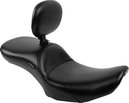 Le Pera Maverick Smooth Daddy Long Legs Seat With Drivers Backrest For Harley Davidson 2023-2025 Touring FLHX Street Glide & FLTR Road Glide Models (LV-957DLBRS)
