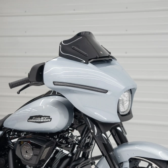 Klock Werks Flare Windshield 8 inch In Black For 2023-2025 CVO Street Glide & 2024-2025 Street Glide Models (KWW-01-0707-B)